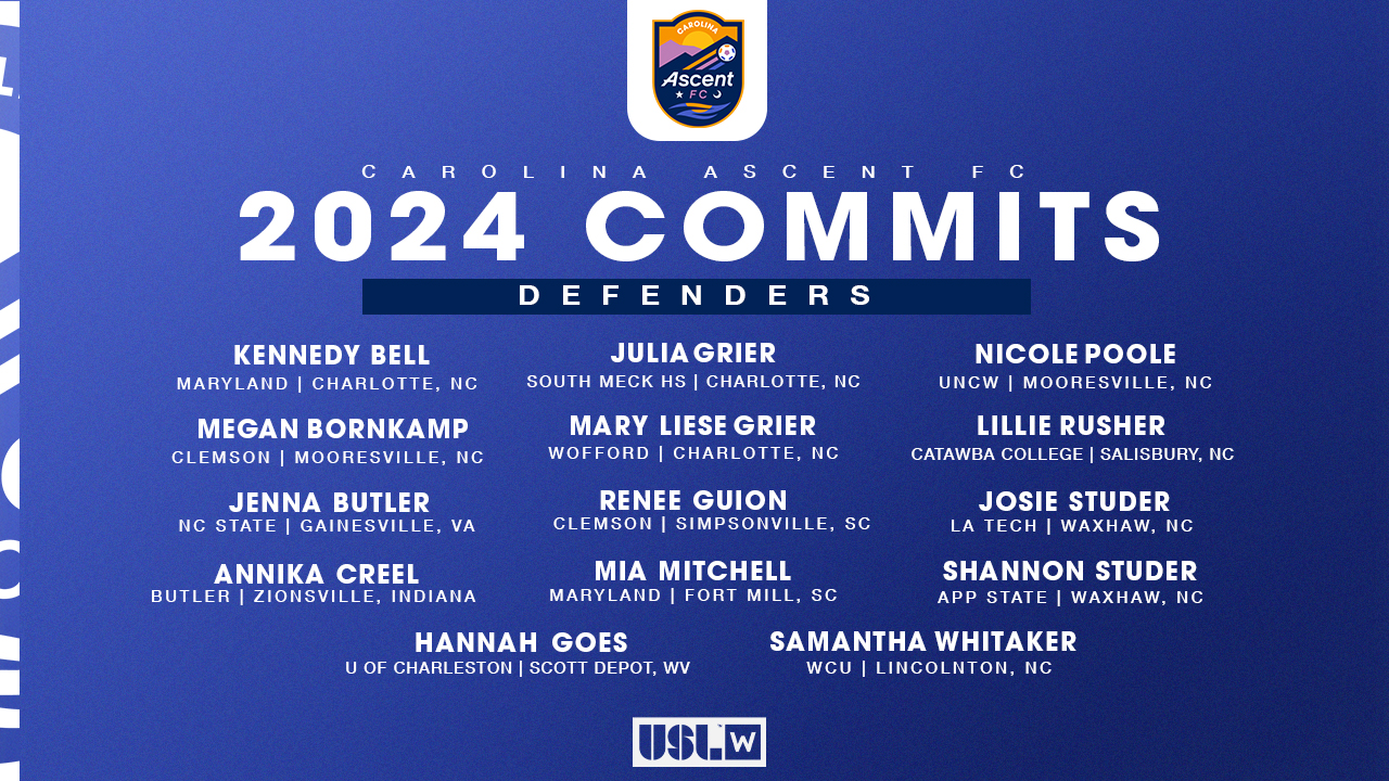 Carolina Ascent USL W League Squad Announces Defenders for 2024 Roster featured image
