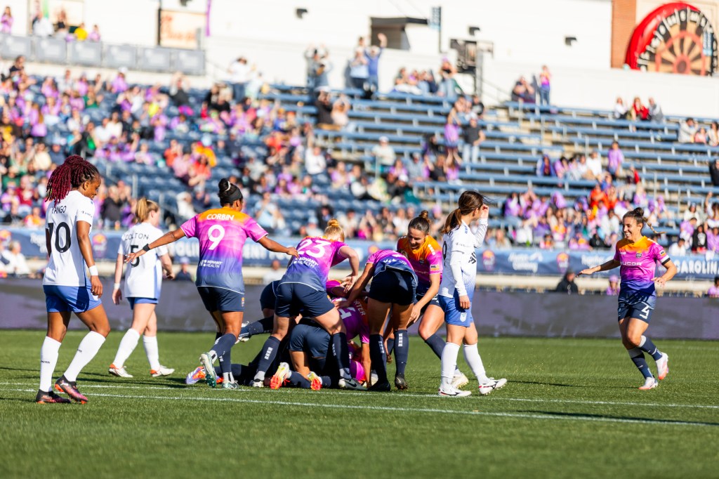 Carolina Ascent FC celebrate their first goal of the game against DC Power FC