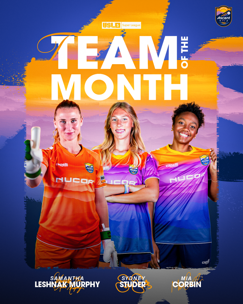 Samantha Leshnak Murphy, Sydney Studer, and Mia Corbin earn April Team of the Month honors.